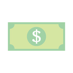 Money Dollar Bills Icon, Dollar banknote. Icon on Red background with shadow, black and white simple doller sign note vector silhouette