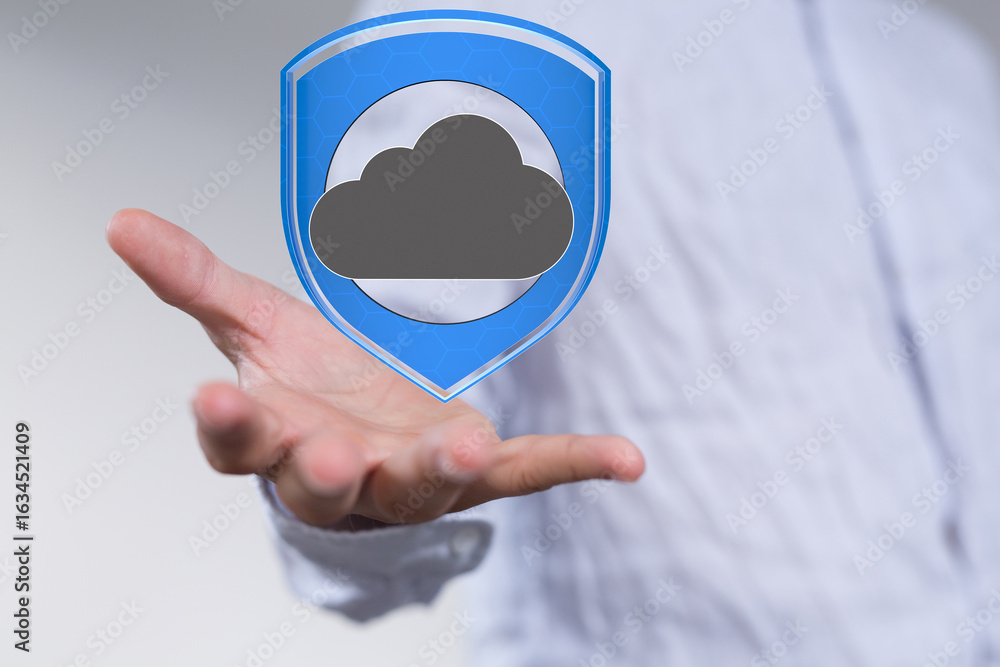 Poster ensure data security with robust cloud protection. safeguard sensitive information.