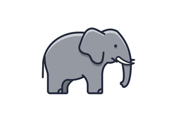 Fototapeta premium A minimalist elephant vector for wildlife and conservation concepts