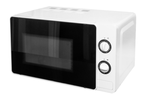 White microwave oven isolated on white background