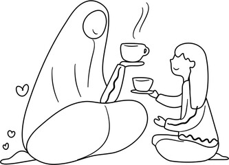 happy family coloring page