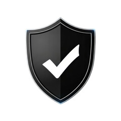 Shield with a check mark isolated on transparent background for security purposes