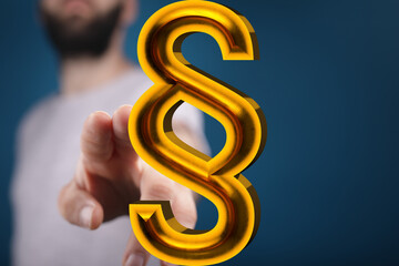 3D rendering of a golden paragraph symbol.  Perfect for legal, justice, and law concepts.