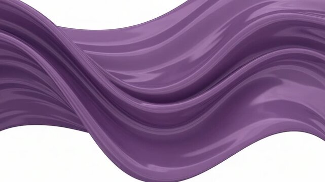 A smooth, glossy wave of purple silk fabric flows gracefully, creating a luxurious and elegant texture with subtle creases and folds