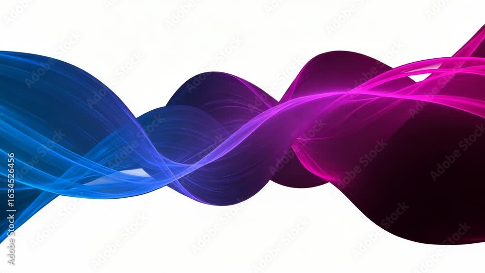Poster abstract waves of blue and pink light flow dynamically, creating a vibrant and energetic visual repr