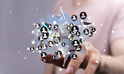 Abstract network connection concept. Social media, global communication, teamwork.