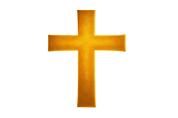 Golden Christian Cross Symbol Illuminated with a Subtle Glow, Representing Faith and Spirituality