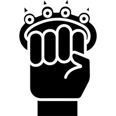 Solid Black Knuckle Icon