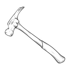 hammer line art illustration hand drawn