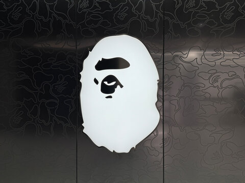 Shanghai,China-June 18th 2025: BAPE A Bathing Ape company brand logo 