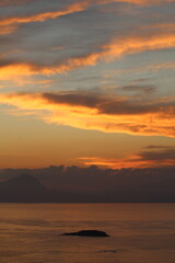 Red sunset over the sea
