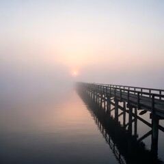 Misty Pier at Sunrise