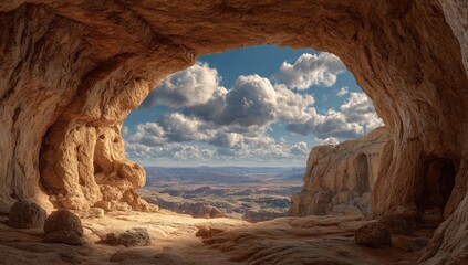 Cave opening to a vista