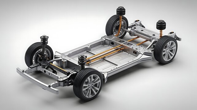 Electric vehicle chassis with battery pack and drivetrain components