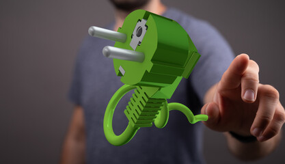 Eco-friendly energy, renewable power, clean electricity, green technology, sustainable future,...