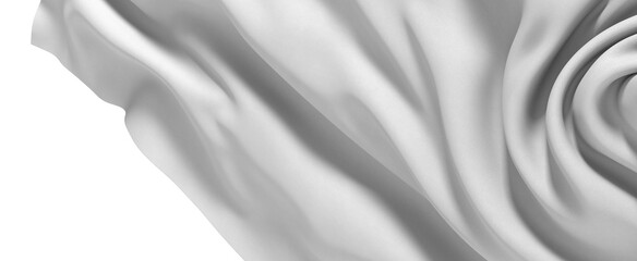 High-resolution image of elegant white fabric with soft drapes. Perfect for design projects.