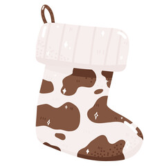 Cow print sock chrsitmas cowboy