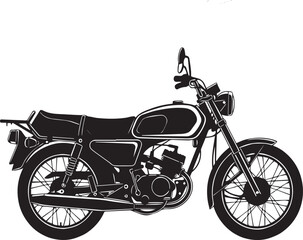 Fototapeta premium Retro black motorcycle isolated on white background