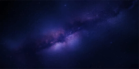 Fototapeta premium Blue abstract fantasy night sky with stars and clouds