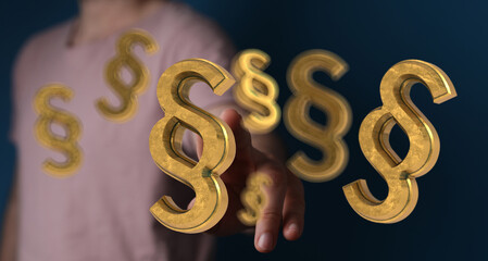 Abstract image of golden paragraph symbols.  Perfect for legal, law, and justice concepts.