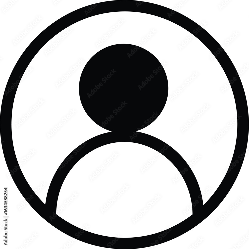 Aufkleber vector art of vector illustration of a simple user avatar icon representing a persons profile in a s