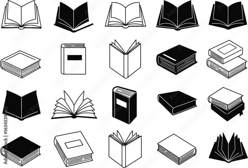Poster vector art of vector illustration of as collection of family icons representing diverse family struc