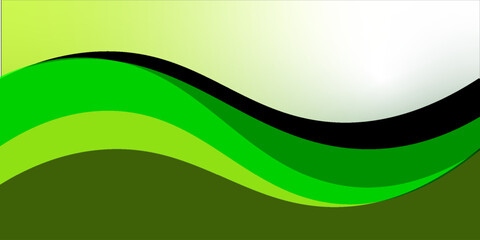 Vector green line background curve element with white space for text and message design, overlapping layers, vectorr