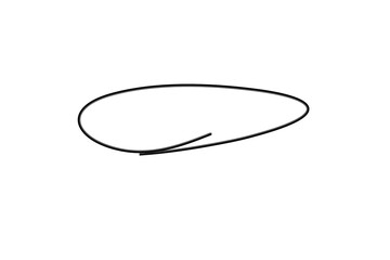 Black hand-drawn oval highlight stroke for emphasizing elements in notes, presentations, and design mockups
