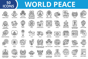 World peace icon set collection vector illustration