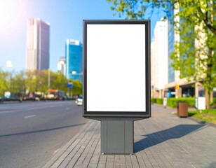 Vertical Billboard Mockup City Street