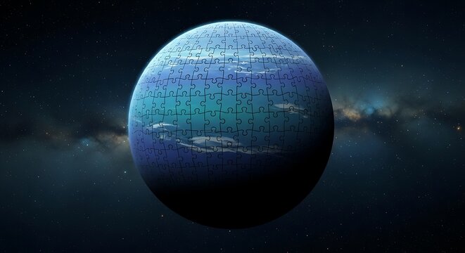 Planet Earth as a Jigsaw Puzzle in Outer Space