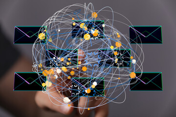 Visual representation of worldwide email communication and interconnectedness.