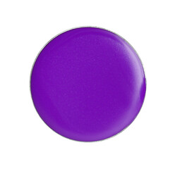 Cream makeup product for palette refill isolated on white, top view. Purple shade