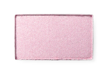 Fototapeta premium Eye shadow refill pan for palette isolated on white, top view. Pink shade