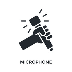 Microphone Icon Glyph Style. Vector Illustration For Graphic Design