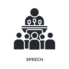 Speech Icon Glyph Style. Vector Illustration For Graphic Design