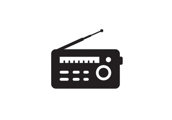 Obraz premium A black and white illustration of a radio with an antenna on a plain white background display
