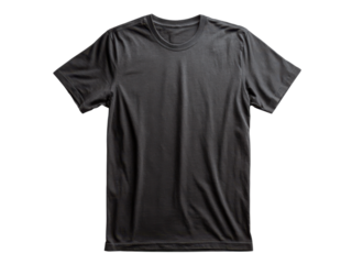 Dark grey cotton crew neck short sleeve t shirt image, Isolated, Png Transparent Background
