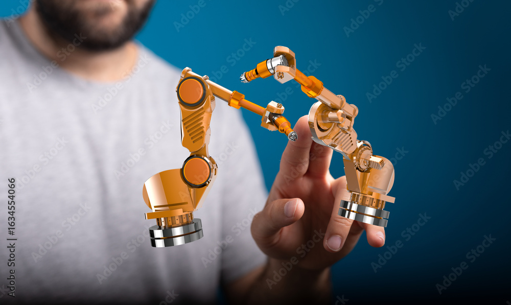 Poster high-quality image showcasing advanced robotic arms, perfect for technology and automation concepts.