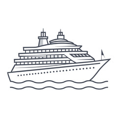Obraz premium cruise ship vector illustration