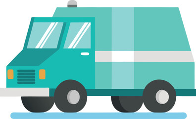 Ambulance van flat illustration
