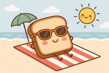 Cute sandwich sunbathing beach