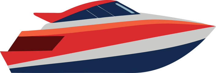 Speedboat with blue canopy icon

