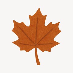 Fototapeta premium Autumn maple leaf illustration.