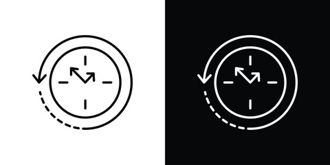 Rewind time icon art Illustrations. premium line icons