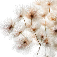 Close-up of fluffy seed heads, nature, detail, background, botany, design element