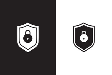 set of protection lock shield icon set. Secure, safety concept. vector illustrator. eps10