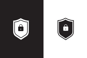 set of protection lock shield icon set. Secure, safety concept. vector illustrator. eps10