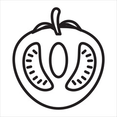 Tomato icon outlline vector
