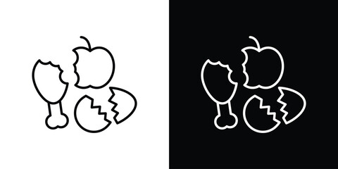 Organic waste icon art Illustrations. premium line icons